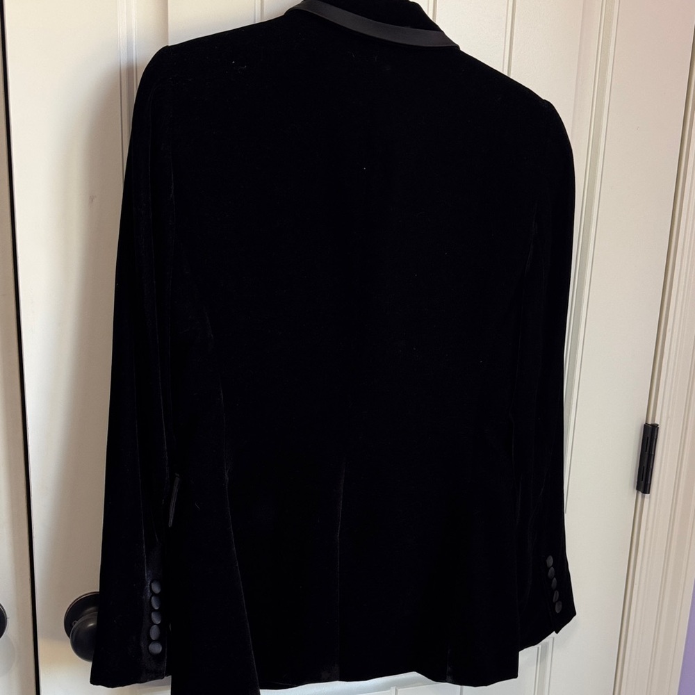 ANTONIO MELANI Black Velvet Single-Button Blazer Size 8 - Picture 5 of 6